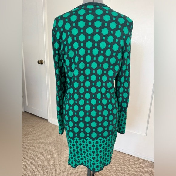 Isaac Mizrahi Live Women's Cardigan Sweater All Over Print Green Size M - Picture 2 of 5